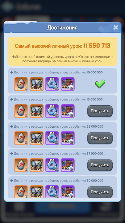Награды за достижения